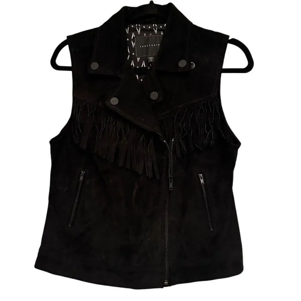 Sanctuary real suede cowboy vest- size s